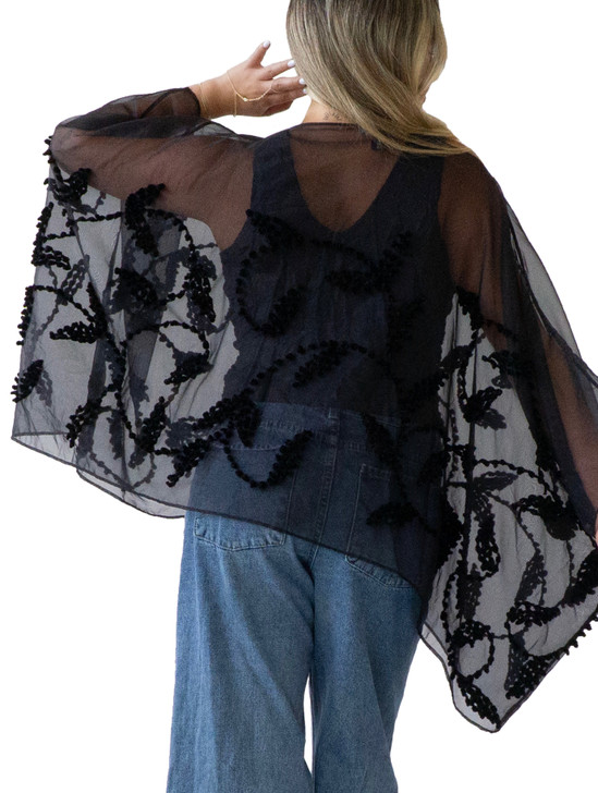 51-PIROUETTE MIDNIGHT BLACK PONCHO