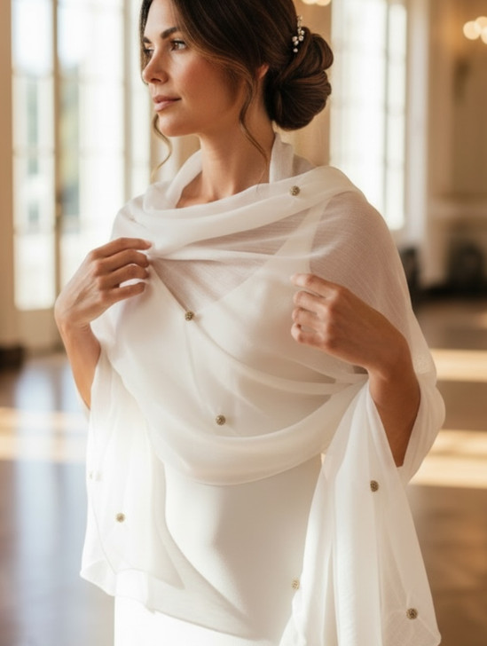 06B-CELINE CREME SHAWL