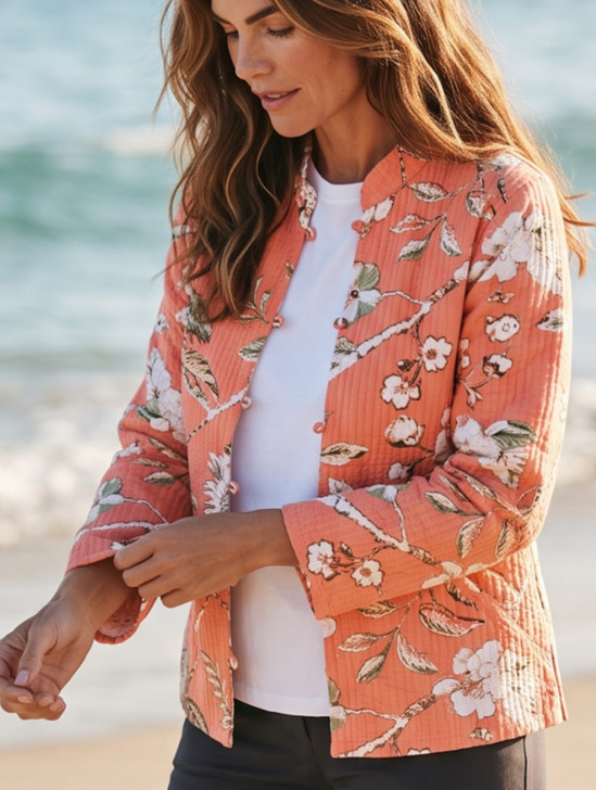 SJ-TROPICS PEACH QUILTED JACKET