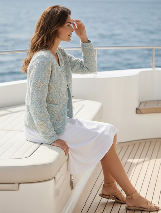 SJ-JAIPUR BLUE FLORAL QUILTED JACKET
