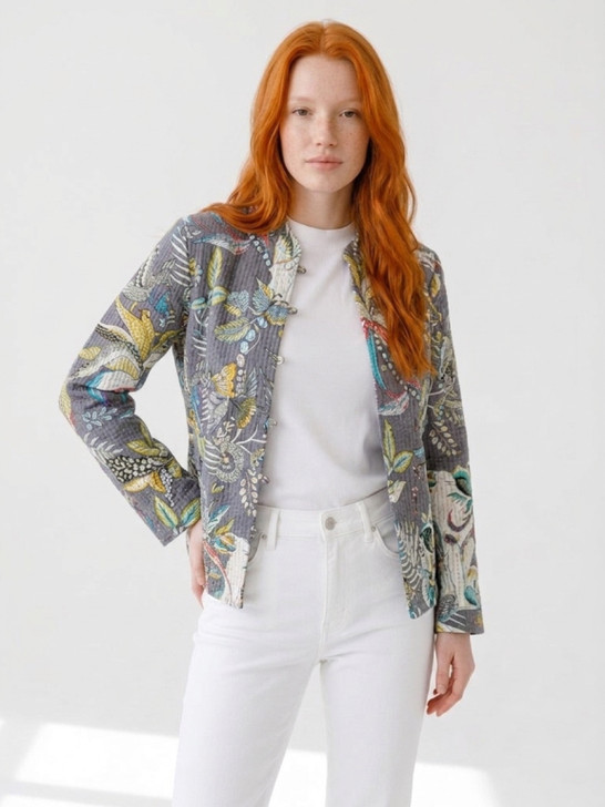 SJ-TROPICS GRAY QUILTED JACKET