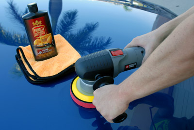 Pinnacle Liquid Souveran Car Wax can also be applied by machine using a soft foam finishing pad