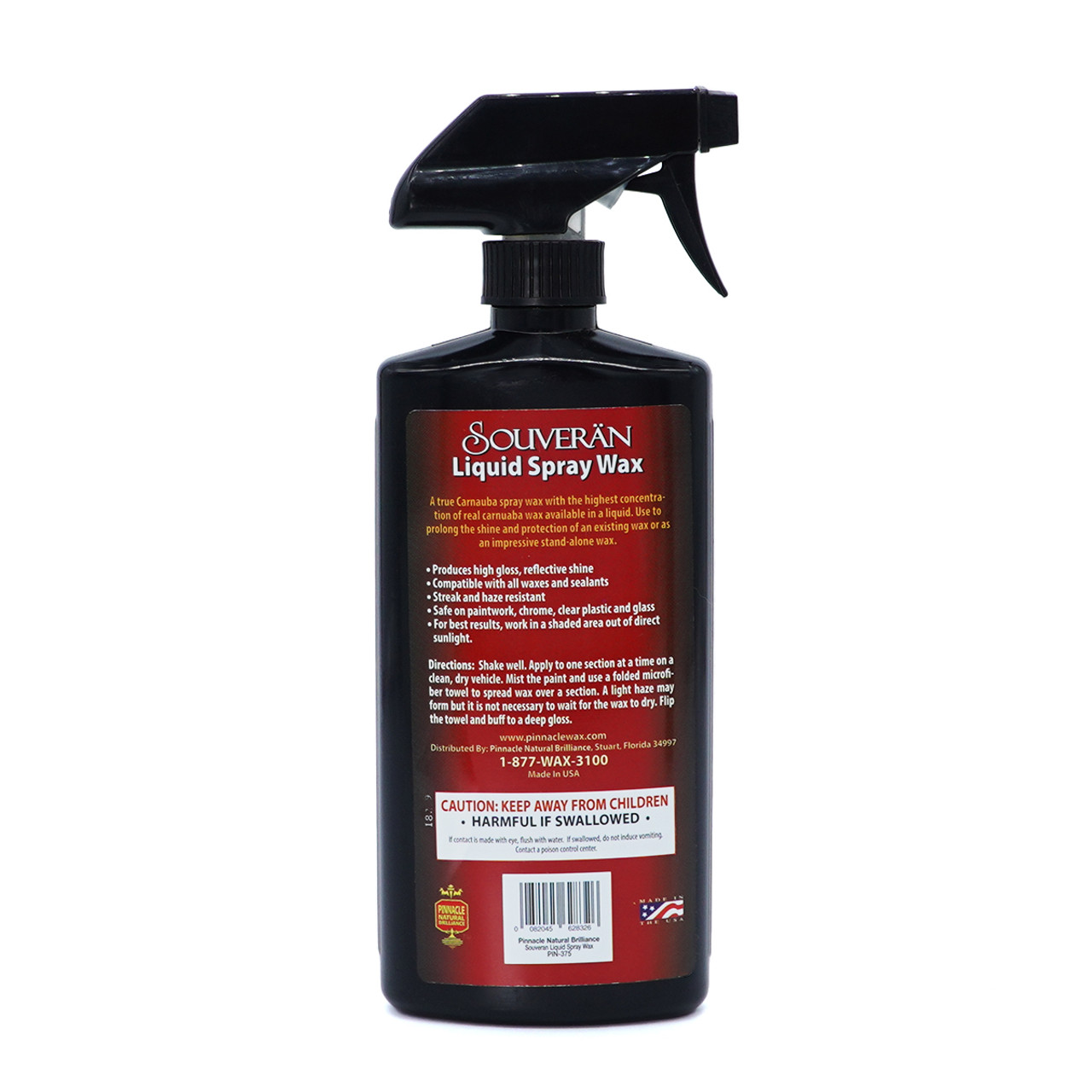 Pinnacle Souveran Liquid Spray Wax shines and protects all types and all  colors of paint! spray wax, liquid wax, liquid car wax, wax detailer, spray  car wax