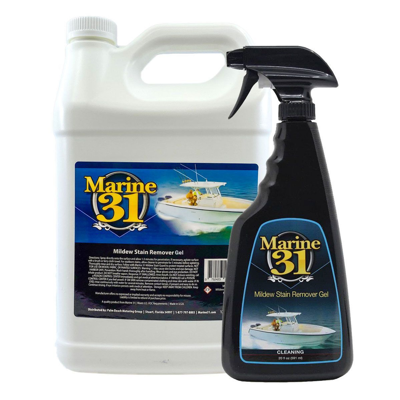 Marine 31 Mildew Stain Remover Gel Gallon and 20 oz.