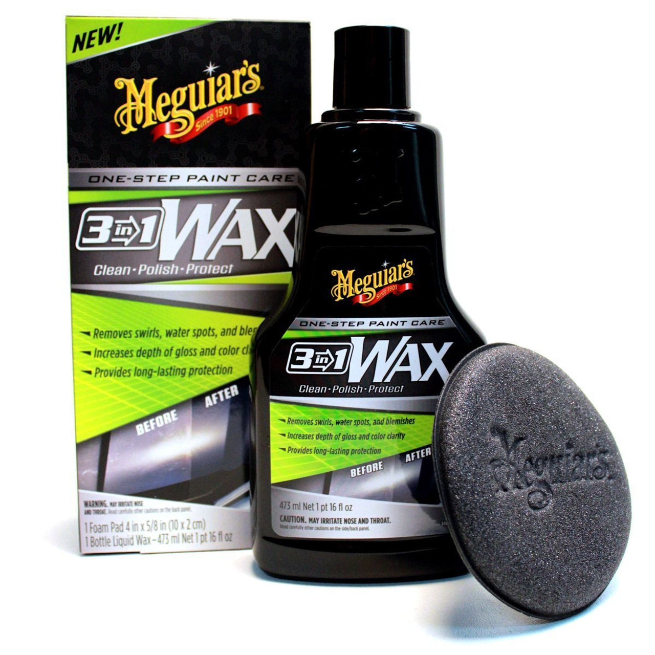 Meguiars G191016 3-in-1 Wax Multiple Steps, One Easy to Use Wax, 16 oz