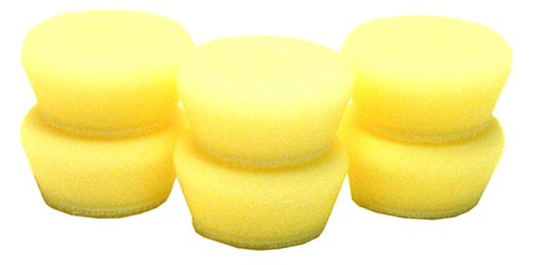 1 inch Buff and Shine Light Yellow Polishing Foam Pad - 6 Pack