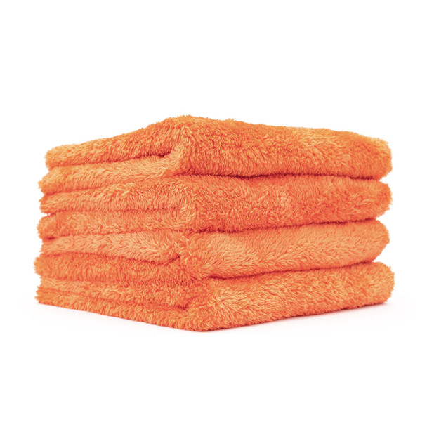 The Rag Company Eagle Edgeless 500 Microfiber Towel - Orange - 16 x 16 Inch - 4 Pack