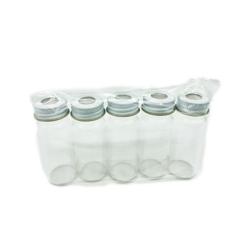Glass Sample bottles with metal cap and septa