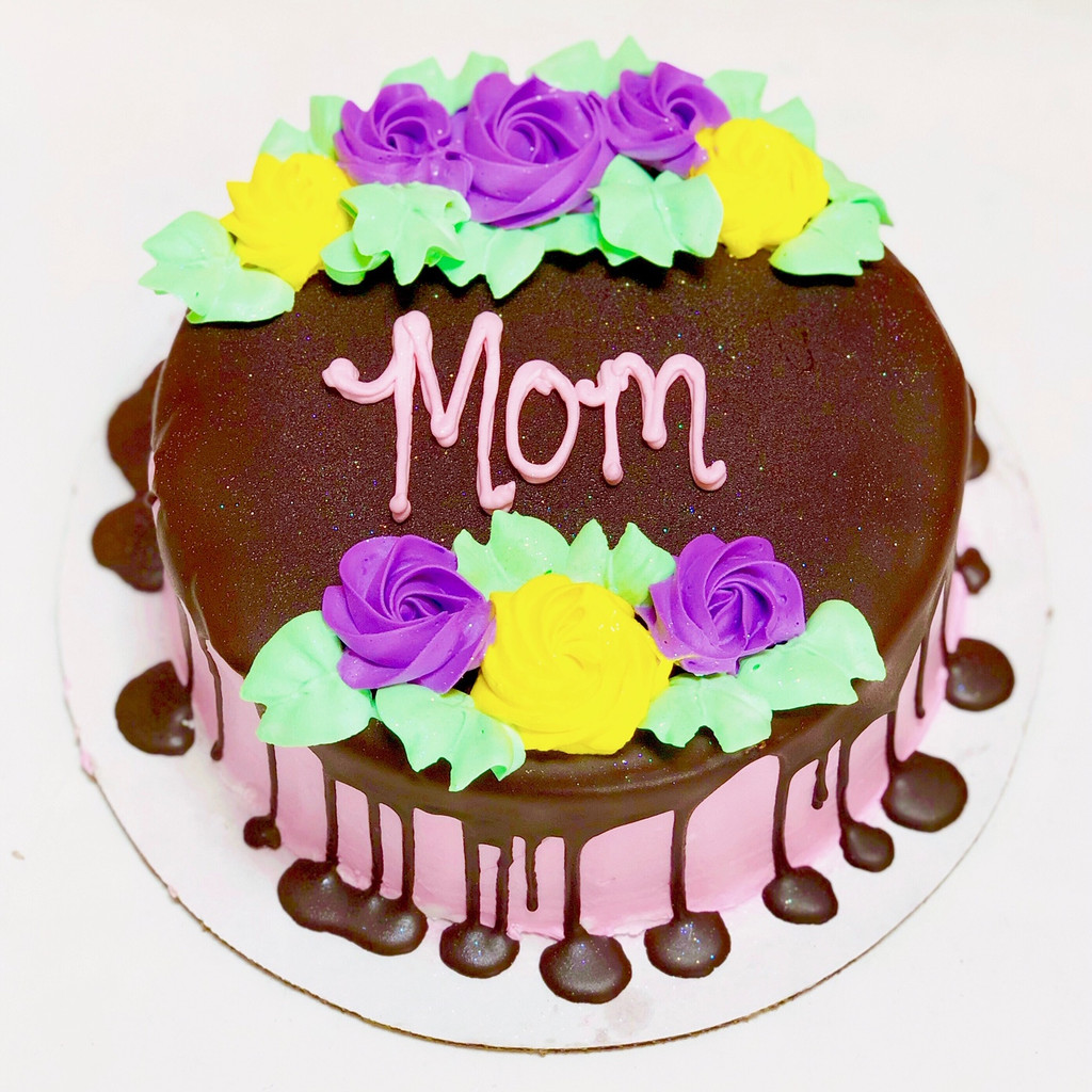 Mother's Day Floral Drip Cake