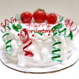 Festive green and red curling ribbons.