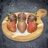 Assorted dark chocolate and milk chocolate.