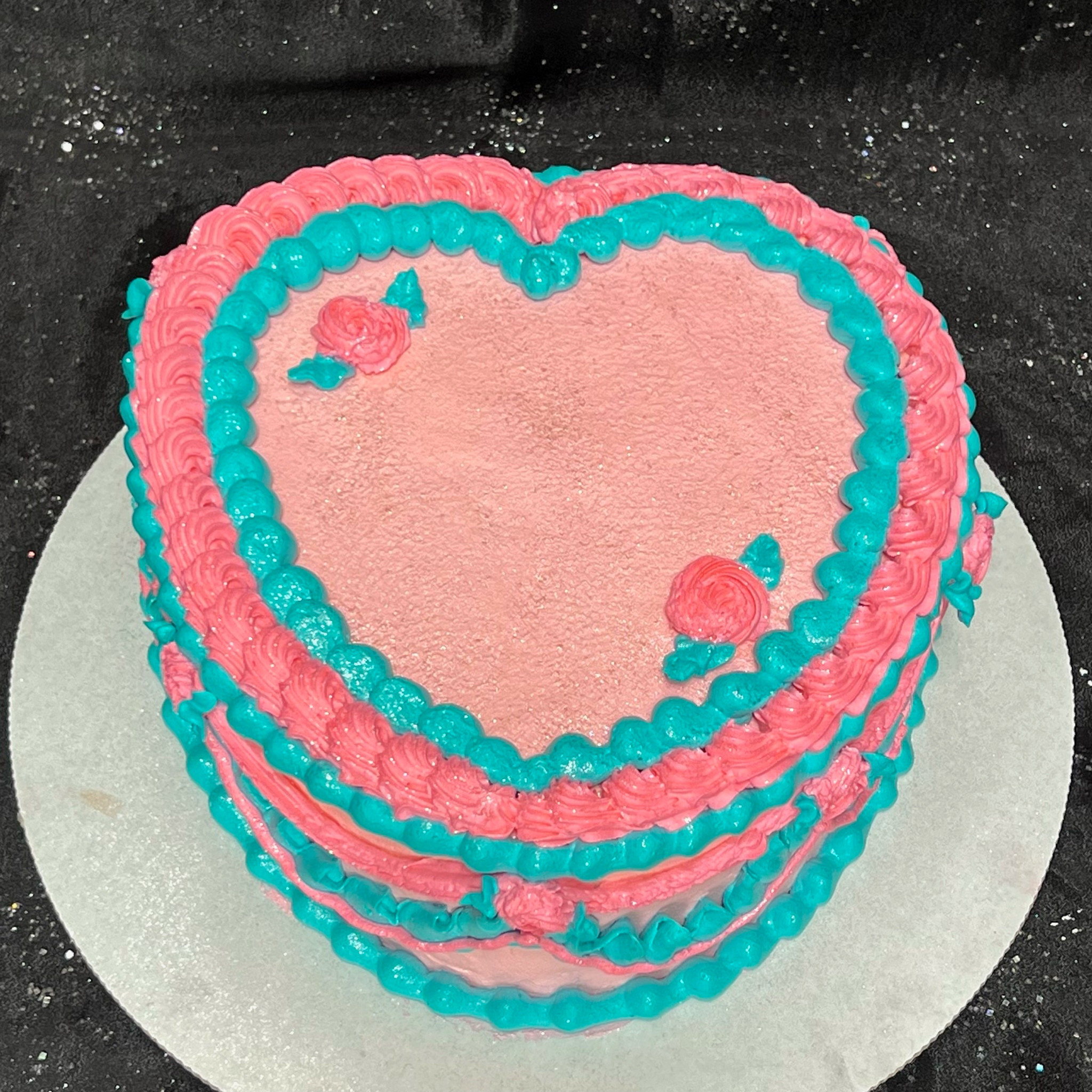 Heart Shaped Photo Cake - Dough and Cream