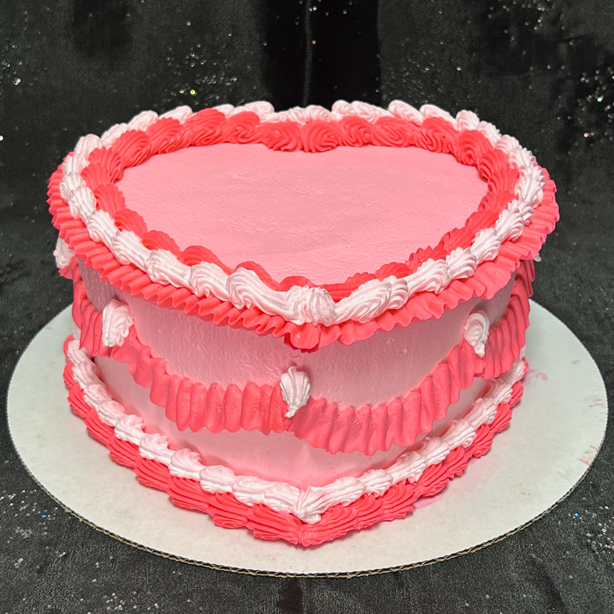 Simple Heart Shaped Valentine Cake