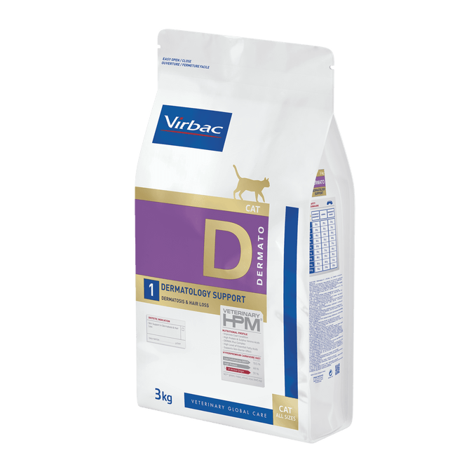 Pienso Veterinary HPM D1 – Dermatology Support para gatos 3Kg