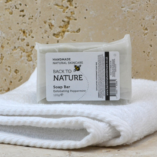 Exfoliating peppermint natural handmade soap