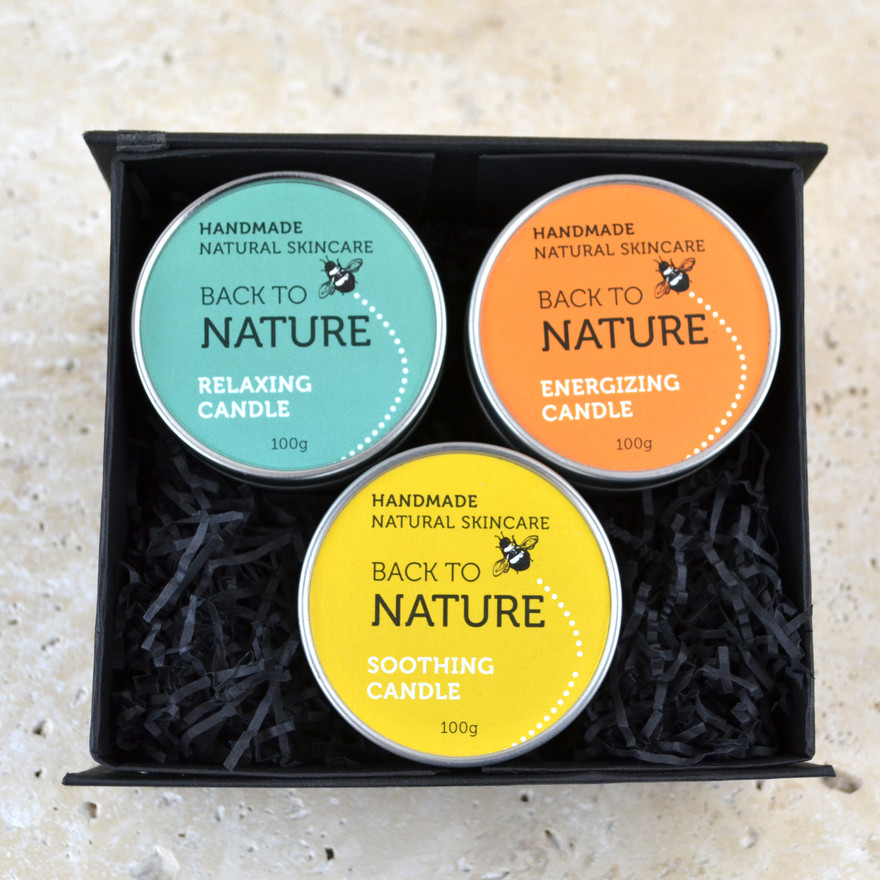 Trio of Natural Aromatherapy Candles - Option 1