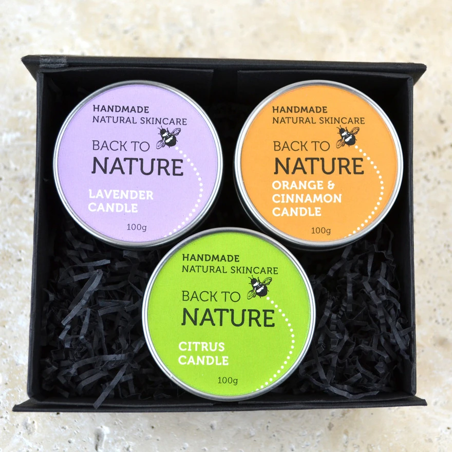 Trio of Natural Aromatherapy Candles - Option 2