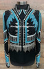 Black, Turquoise, White and Silver Bolero with Matching Shirt and NEW 34 x 43 Stellar Show Blanket - Ladies Size Small/Medium