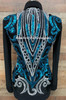 Black, Silver and Turquoise Show Vest - Size Medium