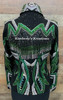 Black, Kelly Green, White and Silver Show Jacket - Ladies Size Medium