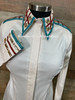 Cream, Rust and Turquoise  All Day Show Shirt - Ladies Size Medium