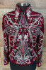 Burgundy, Charcoal, Silver and White Show Jacket - Ladies Size Extra Large (Petite)