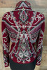 Burgundy, Charcoal, Silver and White Show Jacket - Ladies Size Extra Large (Petite)