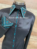Black and Turquoise All Day Show Shirt - Ladies Size Large