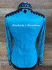 Shades of Blues, Purple, Silver and Black All Day Show Shirt - Ladies Size Medium/Large
