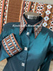 Hunter Green and Copper All Day Show Shirt - Ladies Size Extra Large
