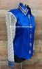 Royal Blue, Cream and Gold All Day Show Shirt - Ladies Size Large