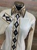 Cream, Black and Gold Back Zip Show Shirt - Ladies Size Extra Large