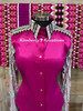 Fuchsia All Day Show Shirt with Floral Sleeves - Ladies Size Large