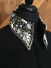 Black Fitted Shirt with Blinged Collar by A Winning Investment - Ladies Size 10 (Bust 37 to 40 with stretch)