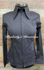 Charcoal Solid Fitted Show Shirt MADE IN THE USA - Ladies Sizes Small and Medium