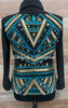 Black, Teal and Gold Show Vest with Matching 34 X 42 Blanket - Ladies Size Extra Large