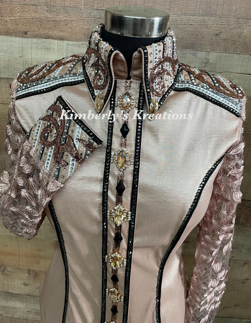 Champagne, Charcoal, Bronze, White and Black All Day Show Shirt - Ladies Size Medium
