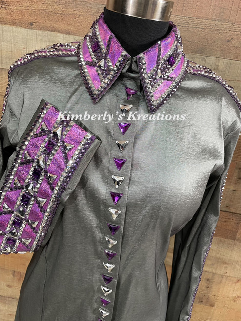 Gray with Shades of Purple All Day Show Shirt - Ladies Size Extra Large
