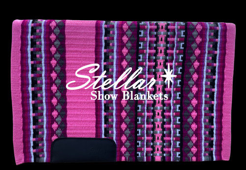 Shades of Pinks, Raspberry, Charcoal, Gray, White, Purple and Black - 34 x 44