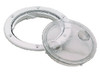 Seachoice Twist Lock Deck Plate White with Clear Insert, WHITE W/CLEAR INSERT, 4 1/2" O.D.