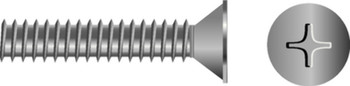 M8-1.25X50 PHL FLT M/S SS 25/B