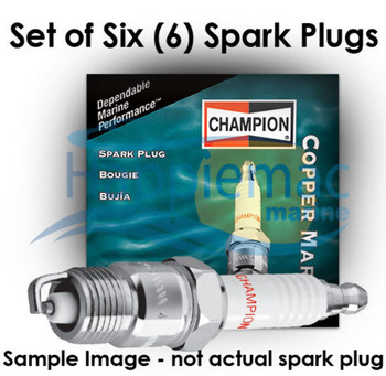 Johnson Evinrude 135-200 Xflow Surface Gap Champion Spark Plug UL77V - Set of 6