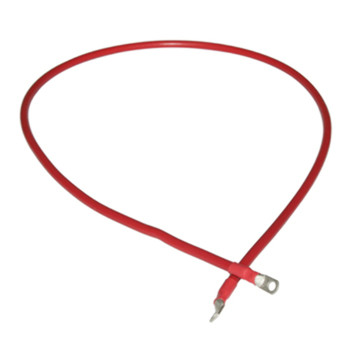 SAE Type II Bare Copper Strand 6' 3/8 Ring Cable 2AWG Red