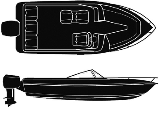 Seachoice 50-97421 18-ft. 6-in. Semi-Custom V-Hull Runabout O/B Boat Cover