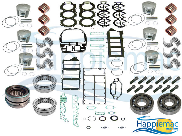 Yamaha 250 300 HP 3.3L HPDI V6 Powerhead Rebuild Kit Piston Gasket Main Bearings