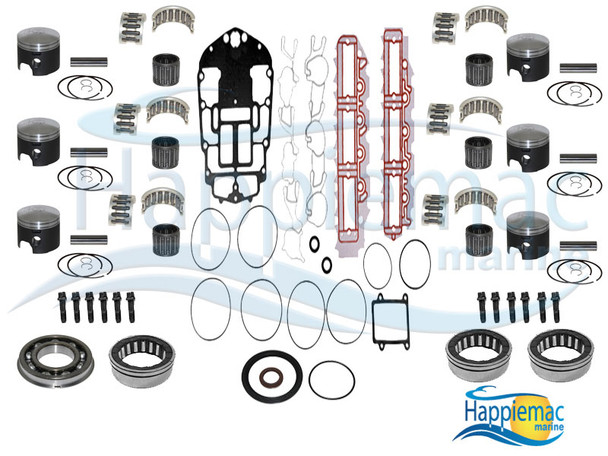 Johnson Evinrude 150 175 60 Degree Carb V6 Powerhead Rebuild Kit & Main Bearings