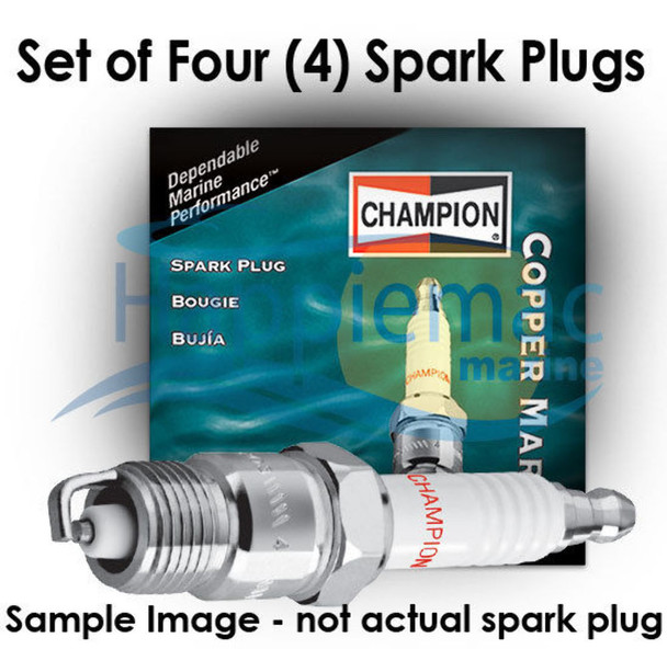 Johnson Evinrude 135-200 Xflow Surface Gap Champion Spark Plug UL77V - Set of 4