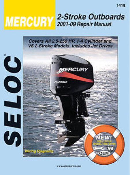 Seloc Marine Mercury 2 Stroke 2.5-250 Shop Repair Manual 2001-2014