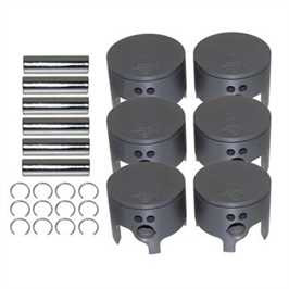 WIZARD PISTON KIT, SINGLE RING, MERCURY V6, LIGHTENED PINS INCLUDED