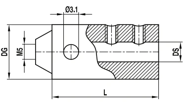 Renishaw M5 Stylus, M5 Stainless Steel Conical Holder, D.S 6 mm, L 24 mm, D.G 19 mm for ZEISS Application [A-5555-0017]